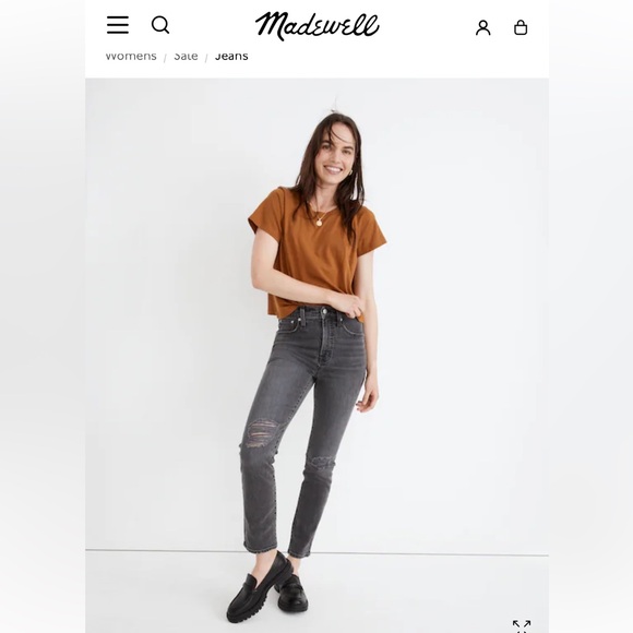Madewell The Perfect Vintage Jeans 25 Bartlett Wash Ripped Edition Gray NG441 XS - Picture 1 of 17